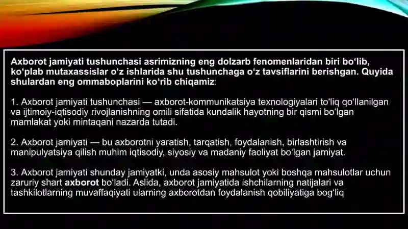O’zbekistonda axborotlashgan jamiyatning xususiyatlari va virtuallashtirish jarayonlari 4