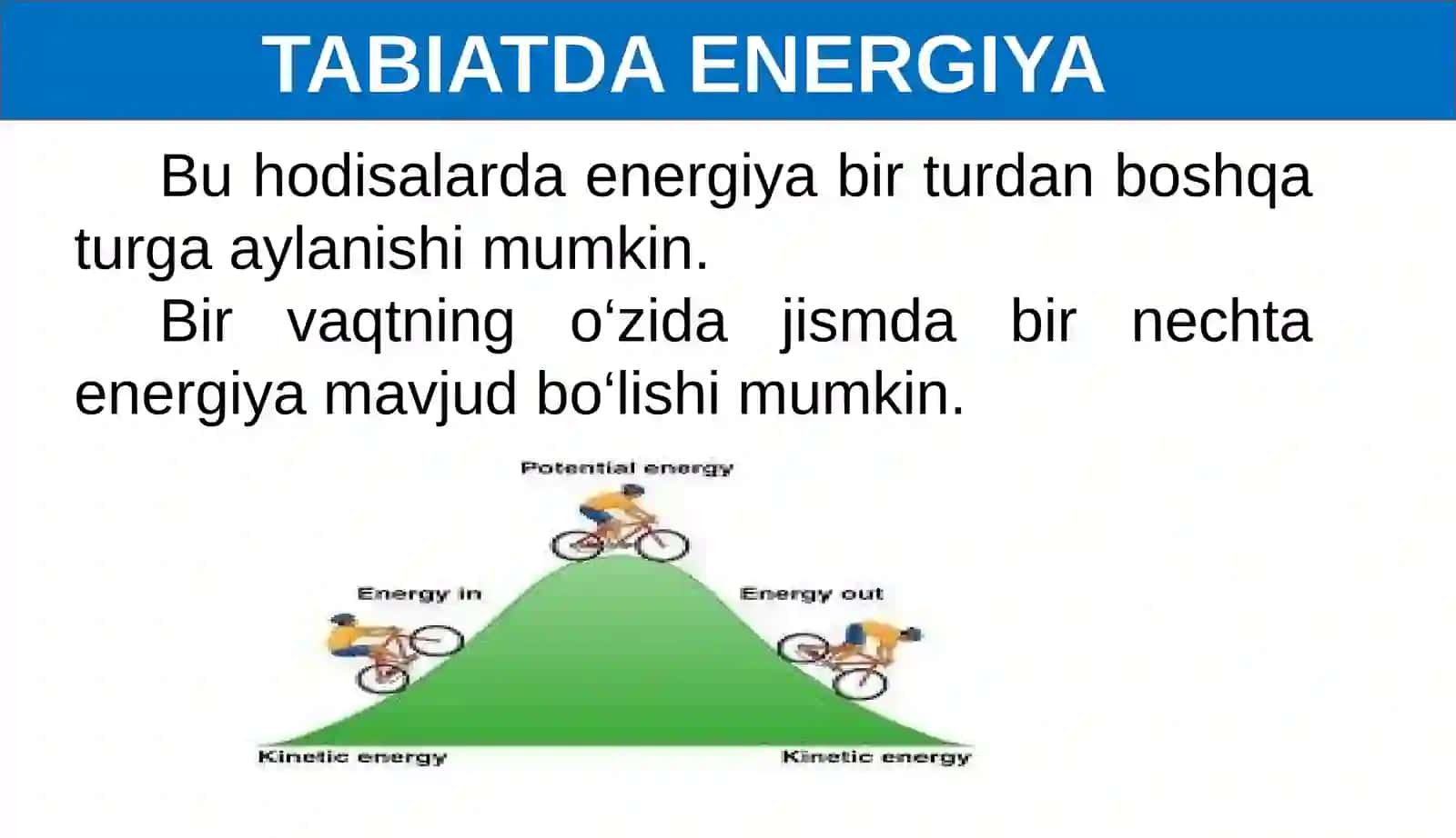 TABIATDA ENERGIYANING SAQLANISHI. FOYDALI ISH KOEFFITSIYENTI 4