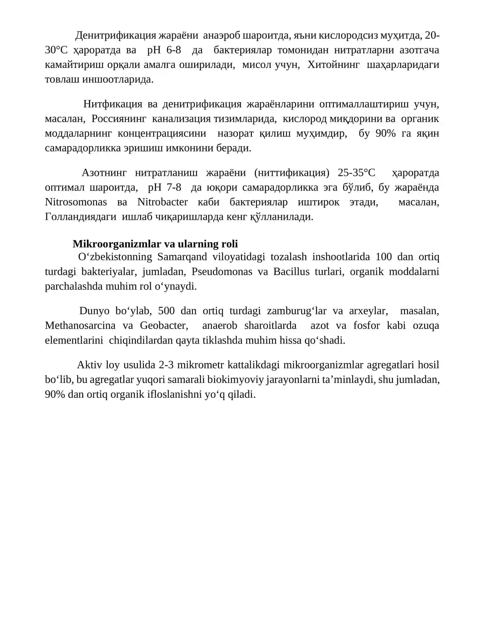 Oqava suvlarini tozalash biotexnologiyasi 4