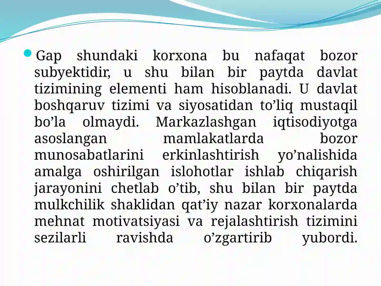 Biznesda rejalashtirish ahamiyati va biznes faoliyati innovatsiyasi 4