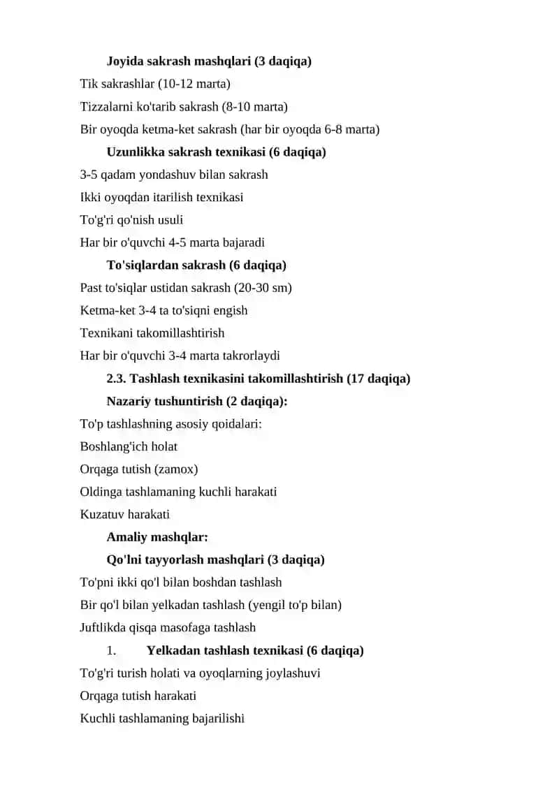Harakatlanish texnikasini takomillashtirish 4