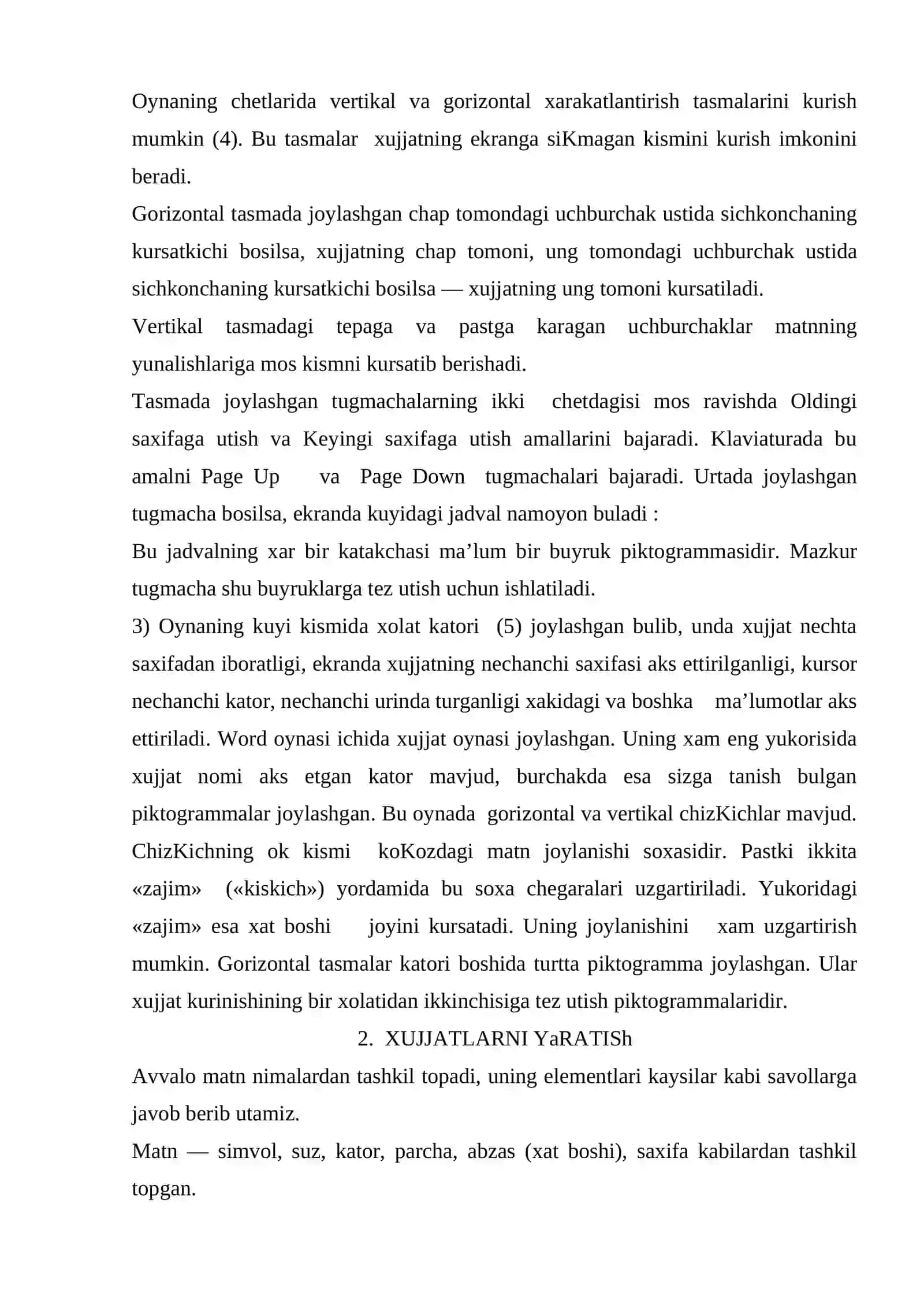 Word matn muharriri va uning imkoniyatlari 4