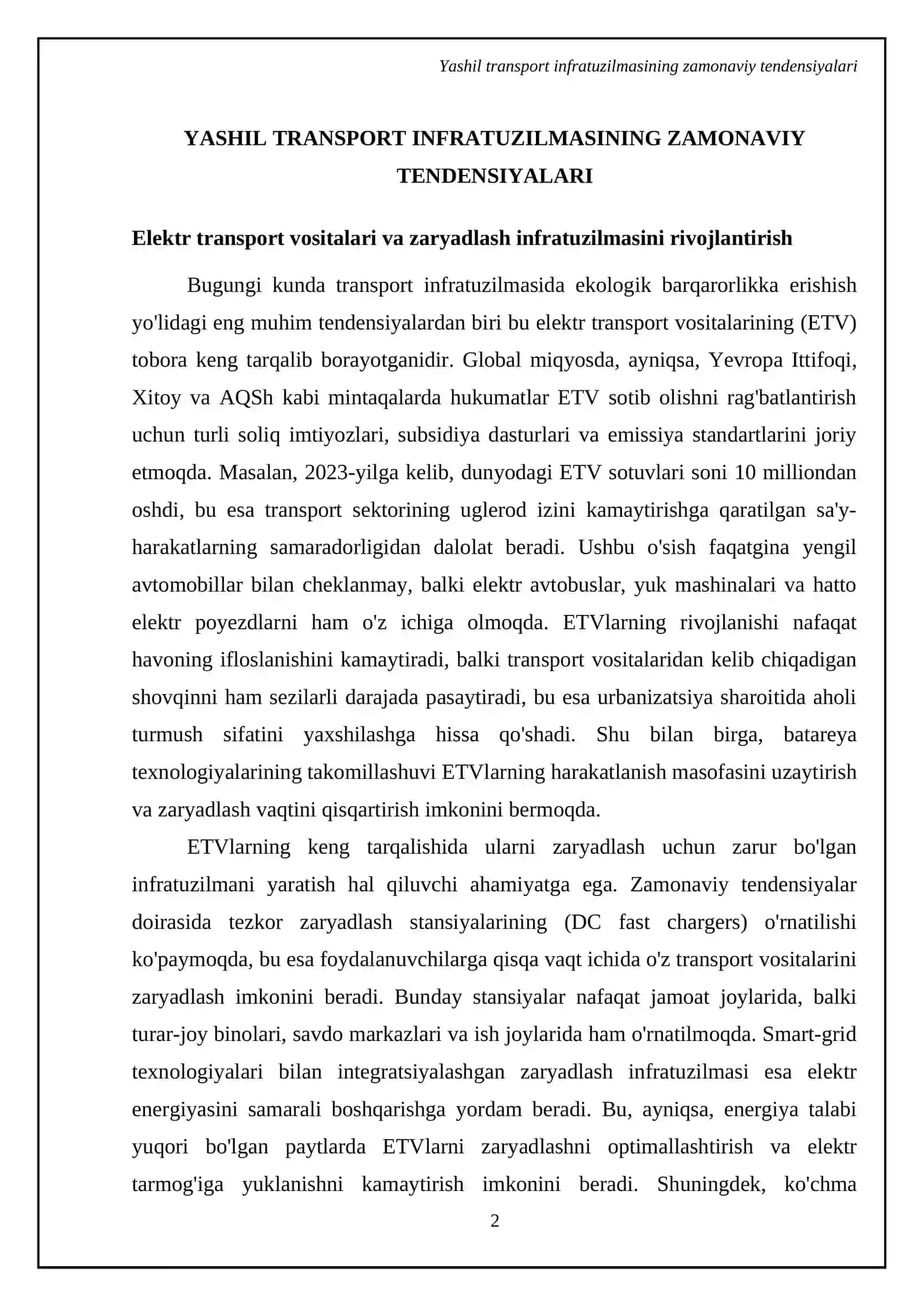Transport infratuzilmasida ekologik barqarorlik va yashil texnologiyalar 4