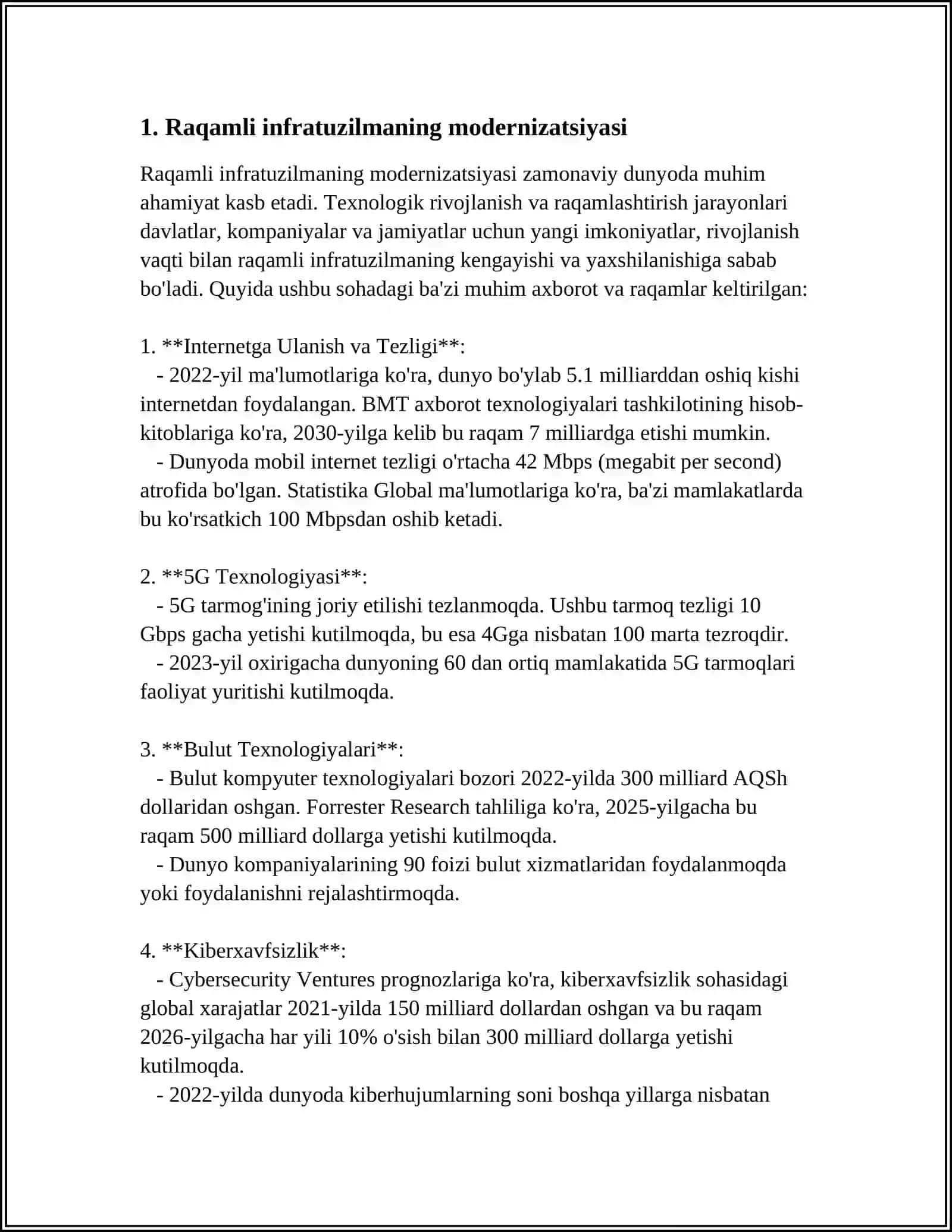 OʻZBEKISTONDA TELEKOMUNIKATSIYA VA SIMSIZ TEXNOLOGIYALARNING RIVOJLANISHIGA TASIR ETUVCHI ASOSIY OMILLAR 4