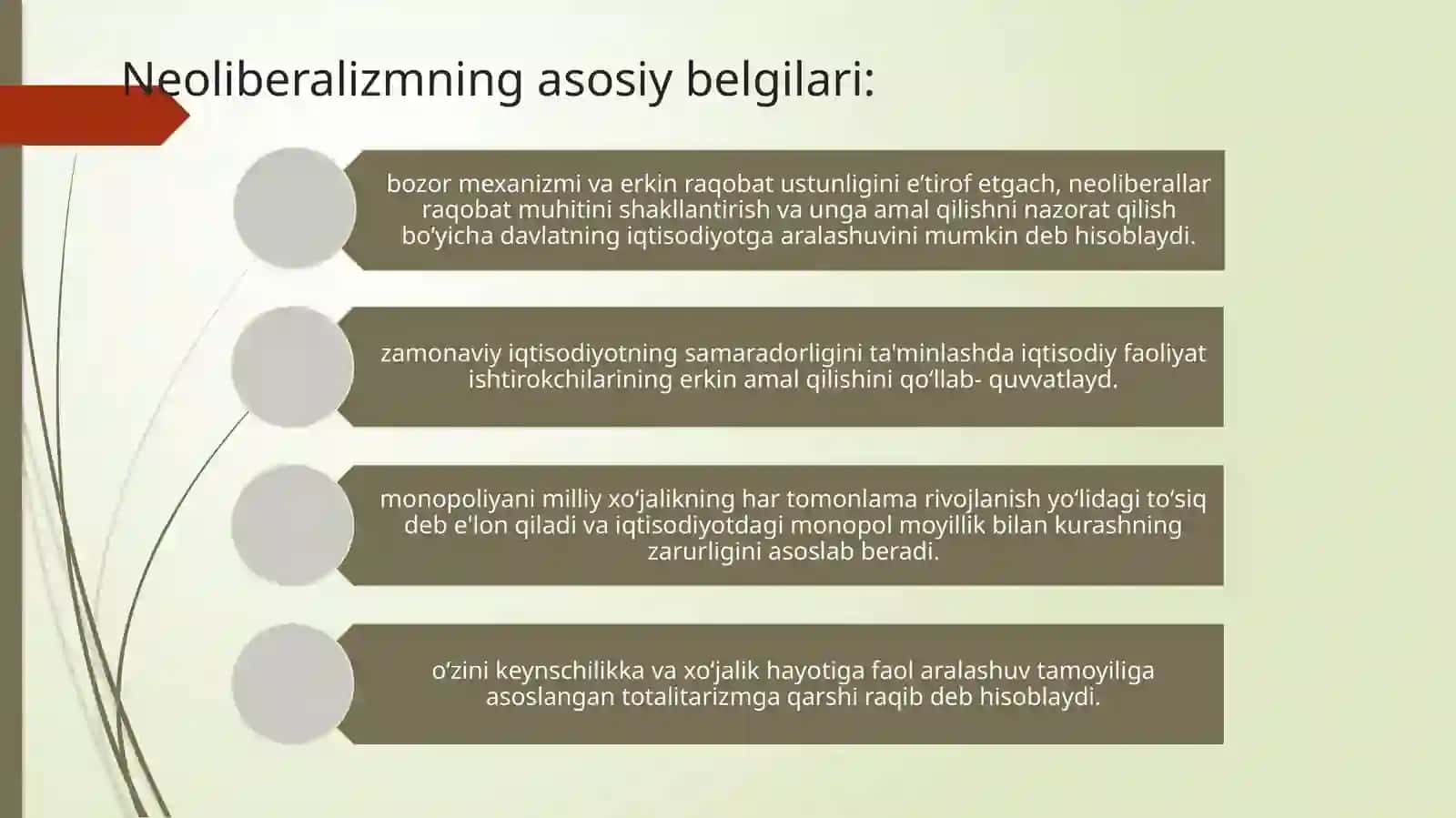 Neoliberalizm g’oyalarning mohiyati va ahamiyati 4