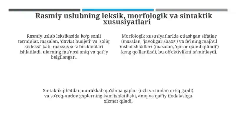 Rasmiy uslub haqida nazariy maʼlumot 4
