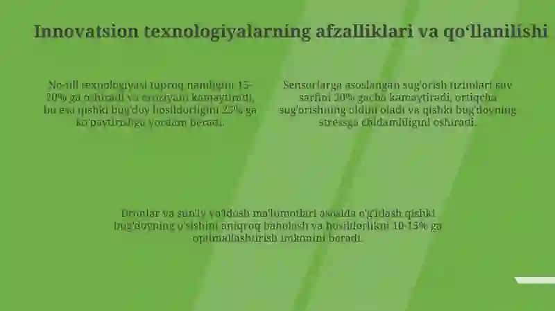 Kuzgi bug‘doyning lalmi yerlarda yetishtirishda innovatsiyon texnologiyasi 4