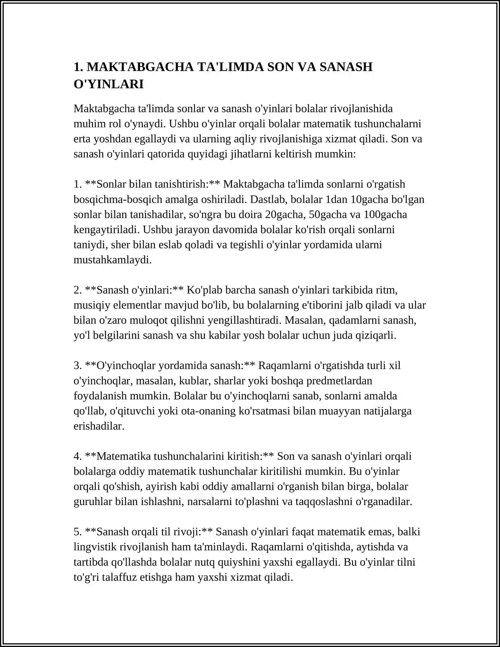 MAKTABGACHA TA'LIMDA MATEMATIK OʻYINLARNI TASHKIL ETISH 4