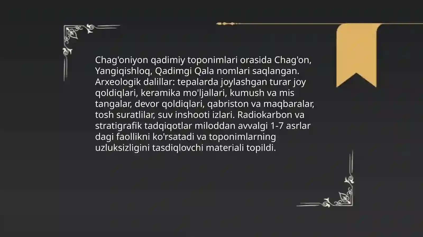 Chag'oniyon toponimlari 4