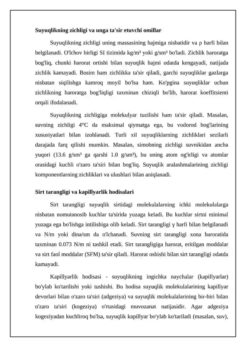 Suyuqliklarning fizik kimyoviy hossalari 4
