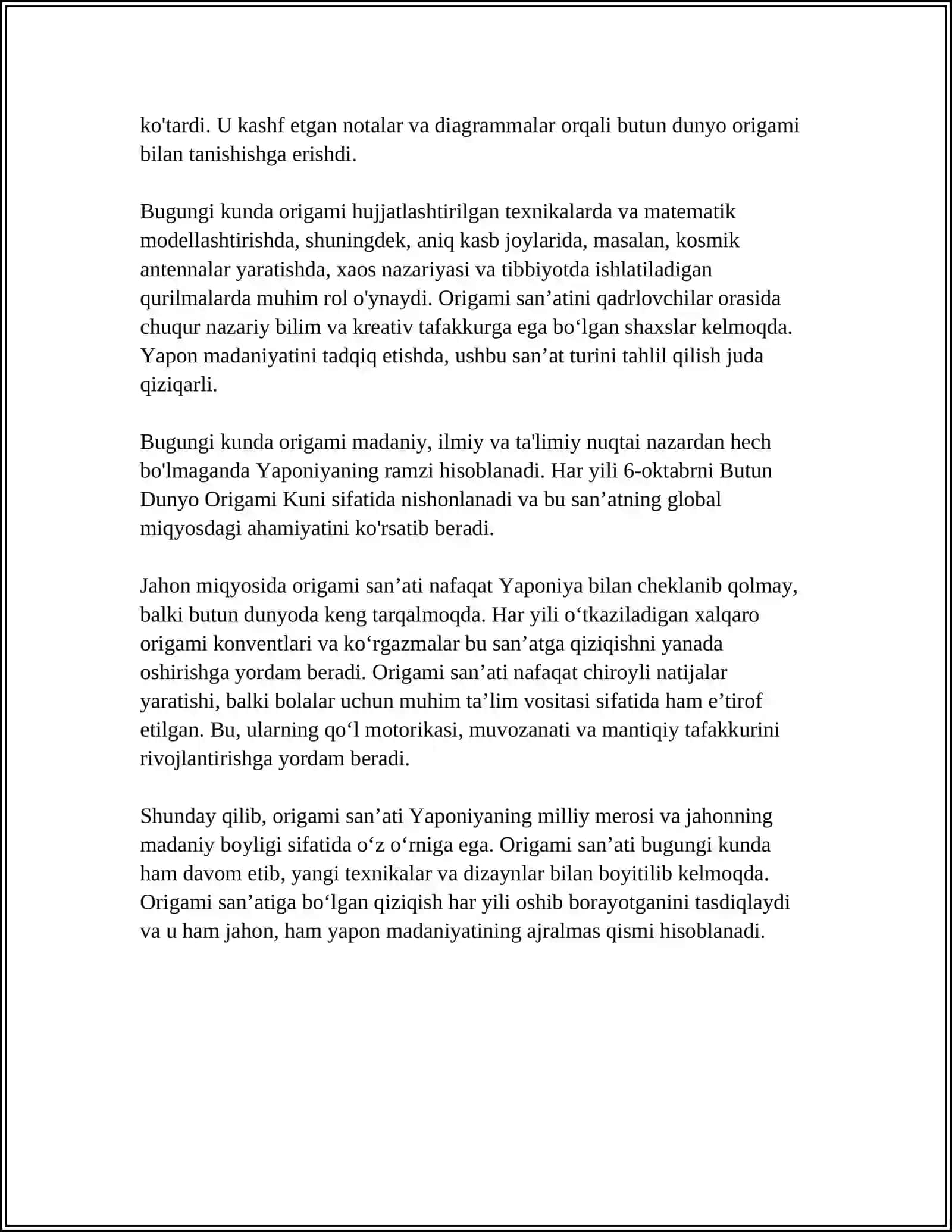 ORIGAMI SANATINING KELIB CHIQISHI 4