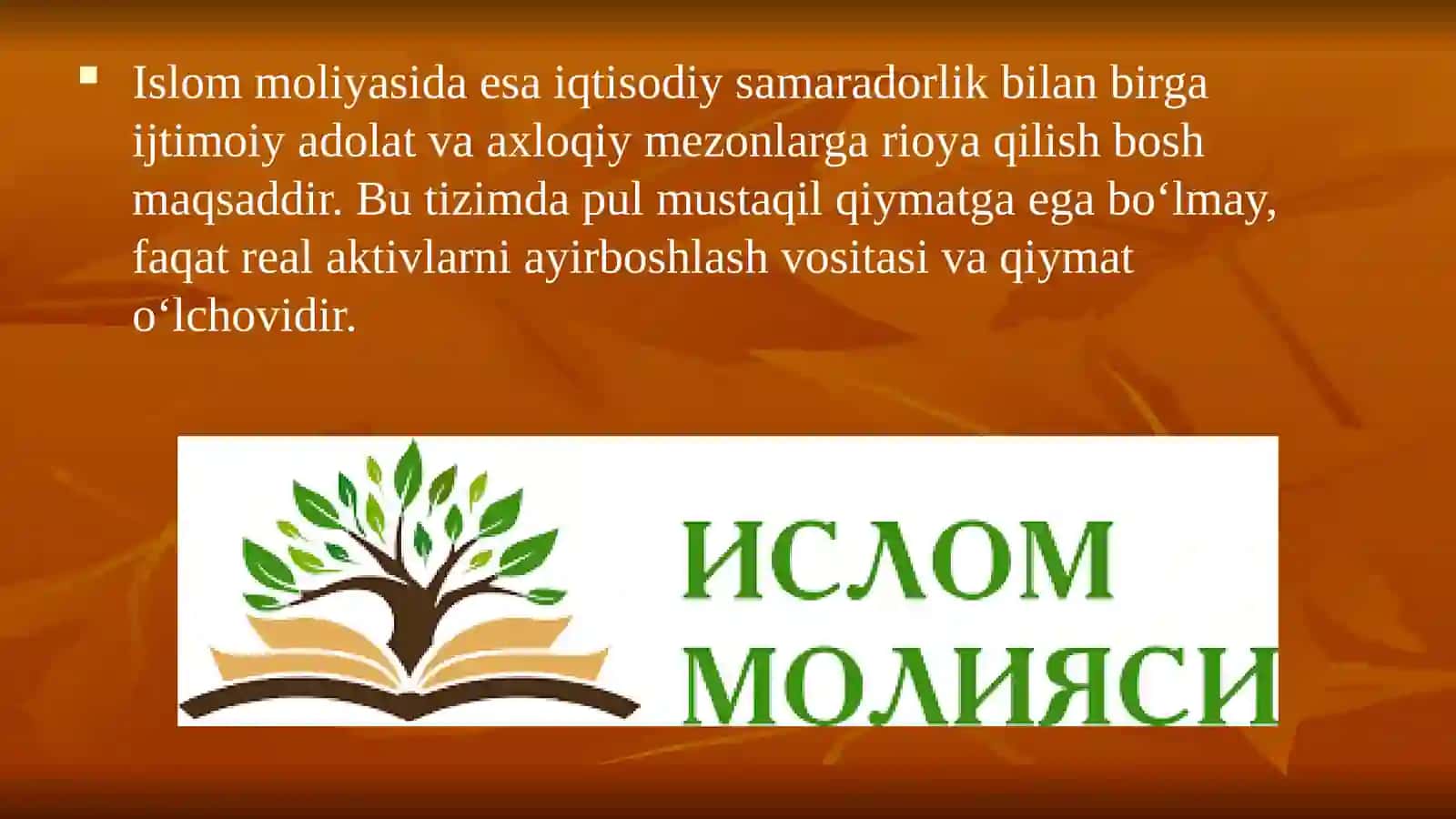 Islom moliyasi va a’nanaviy moliya 4