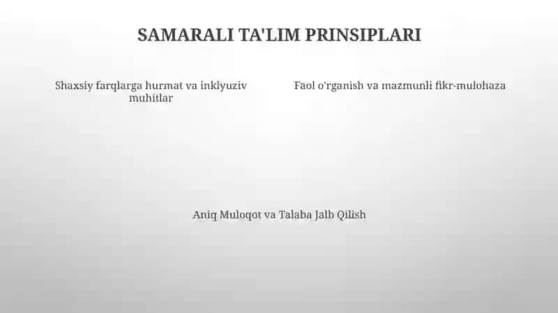 Ta'lim jarayonining mohiyati, qonuniyatlari va prinsiplari 4
