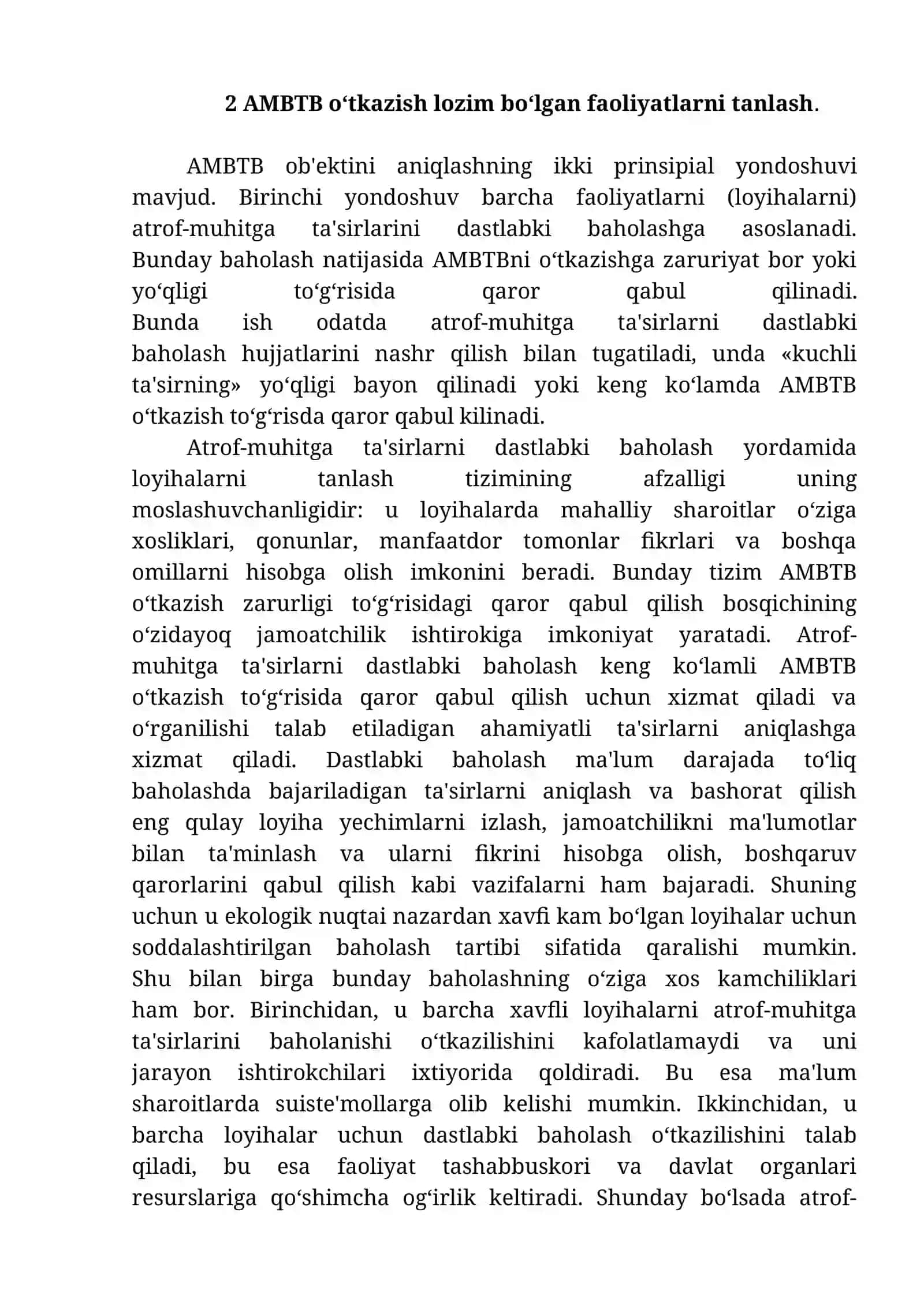 ATROF-MUHITGA TA'SIRLARNI BAHOLASh JARAYONINING BOSHLANG‘ICh BOSQICHLARI 4