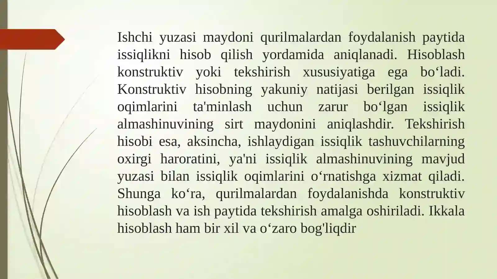 Issiqlik almashinish qurilmalarini xisoblash 4