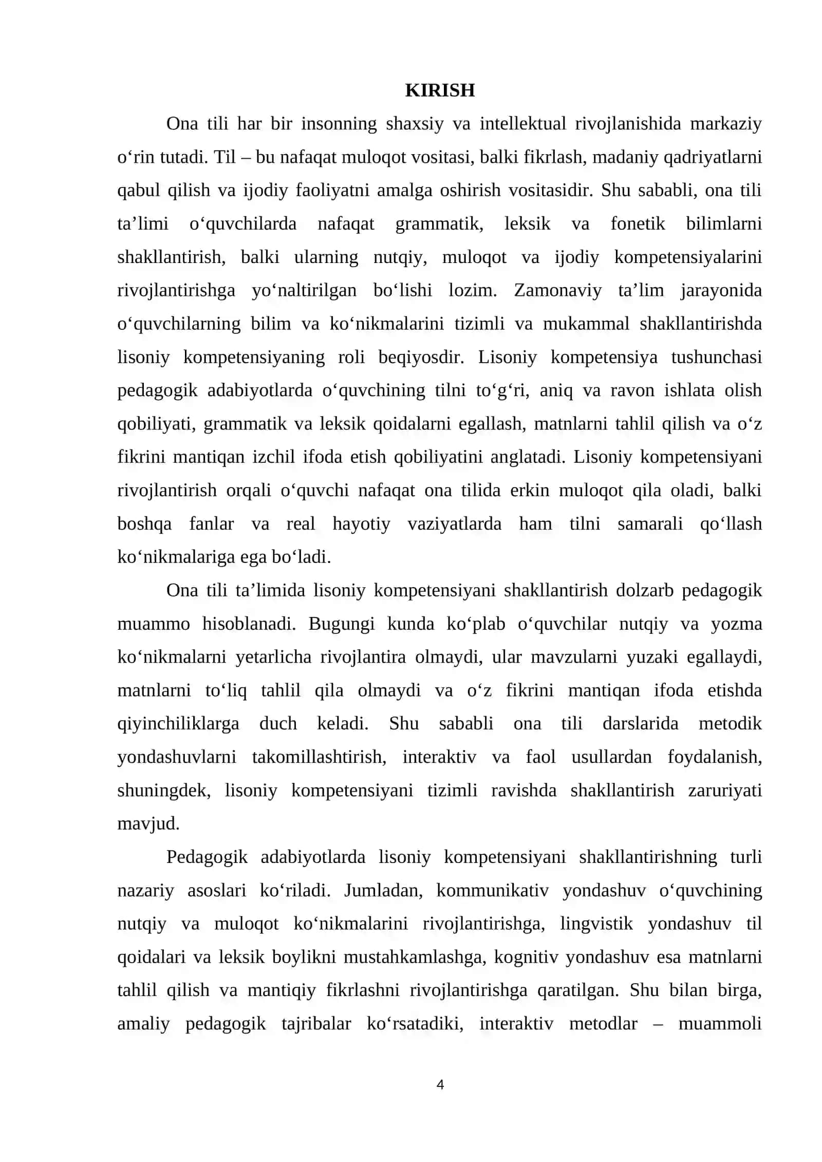 ONA TILI TA’LIMIDA LISONIY KOMPETENSIYANI SHAKLLANTIRISH 4