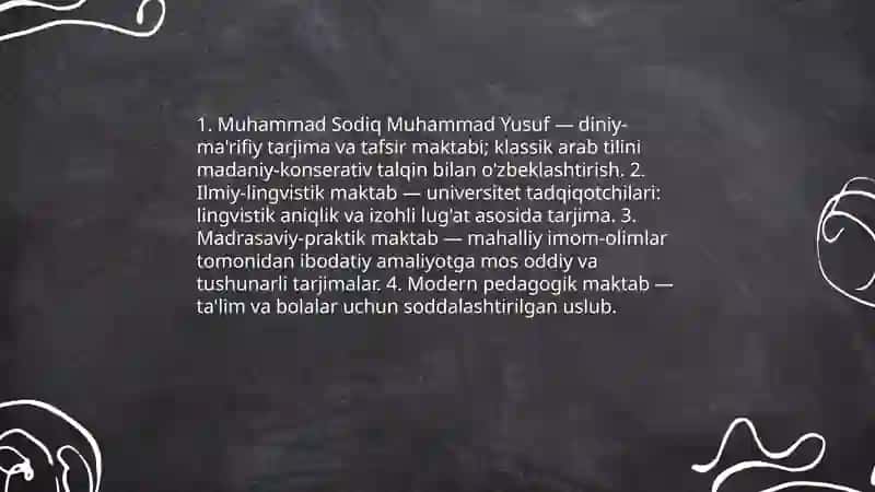 Mustaqillik yillarida Qur'onning oʻzbek tiliga tarjima qilinishi va tafsirlari haqida 4