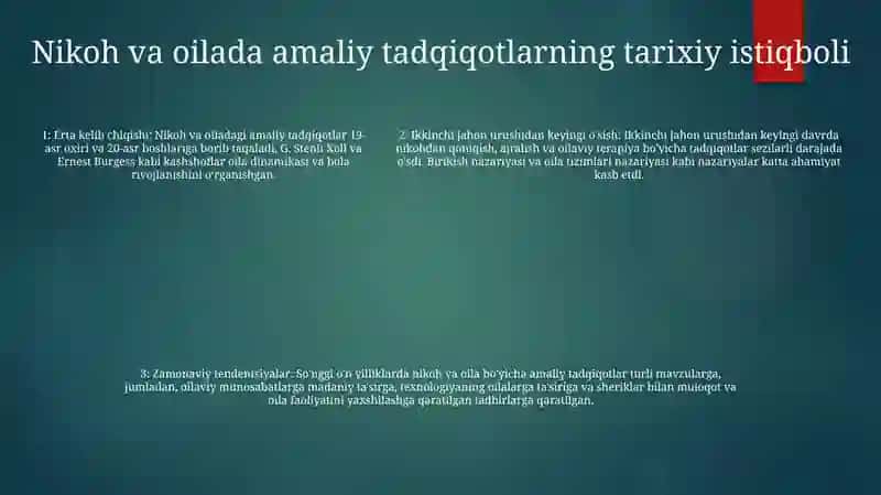 Nikoh Va Oila Sohasidagi Tadbiqiy Tadqiqotlar 4