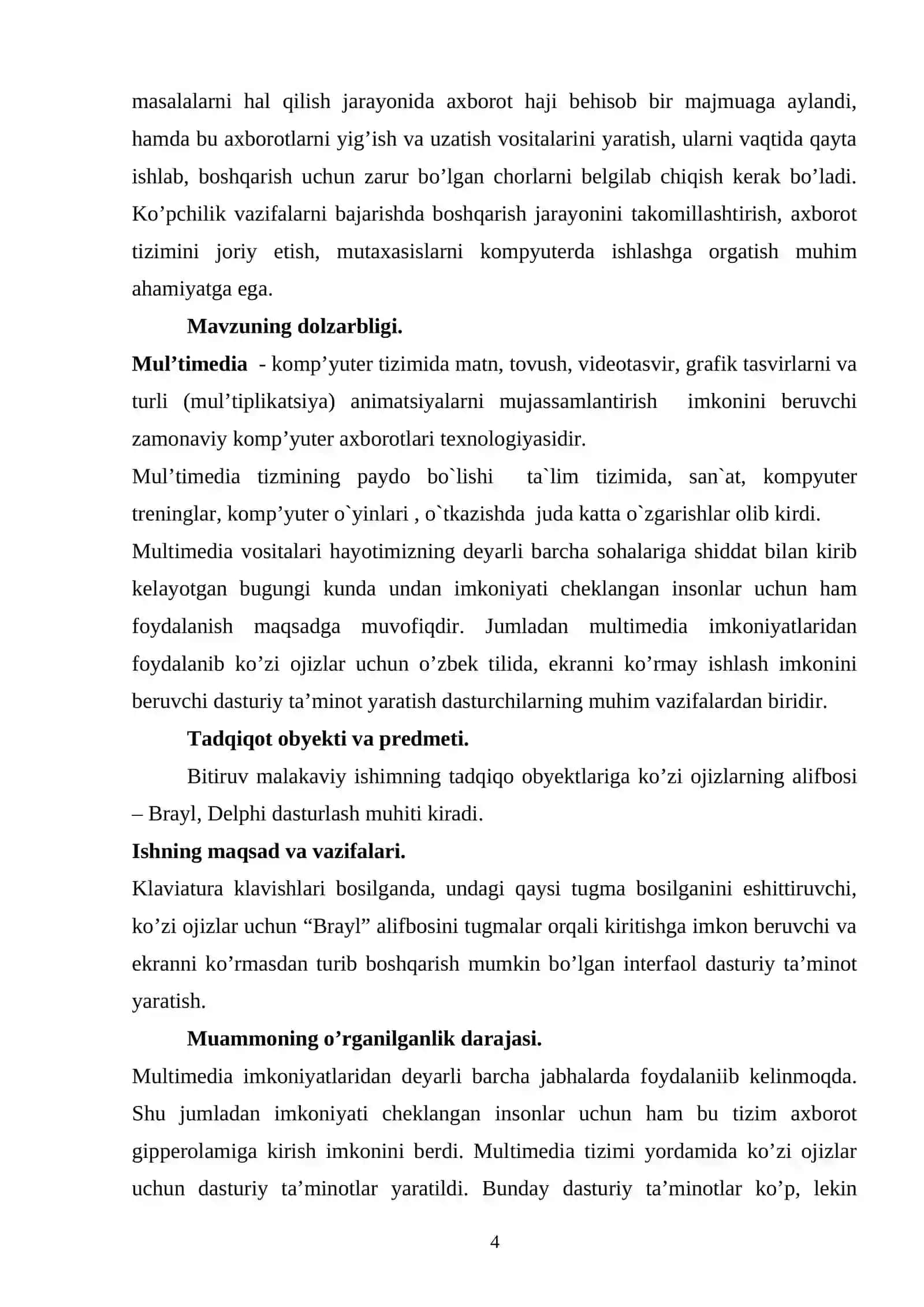 Matn muharriri va multimediya dasturlar to'plami 4