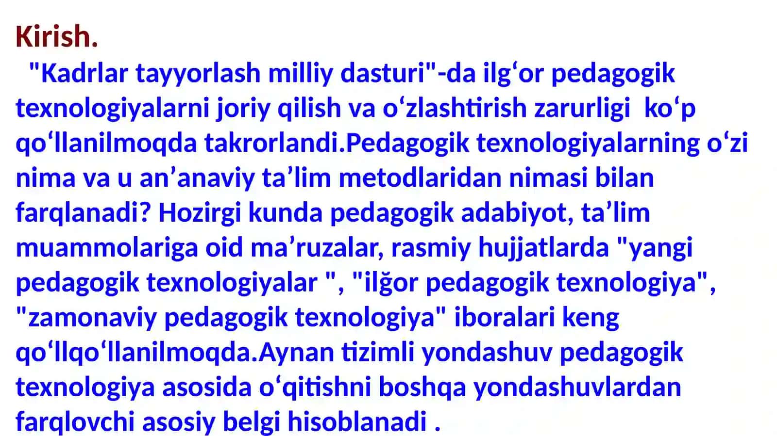 Pedagogik fanlarni oʻqitish metodlari va ulardan foydalanishning zarur shartlari 4