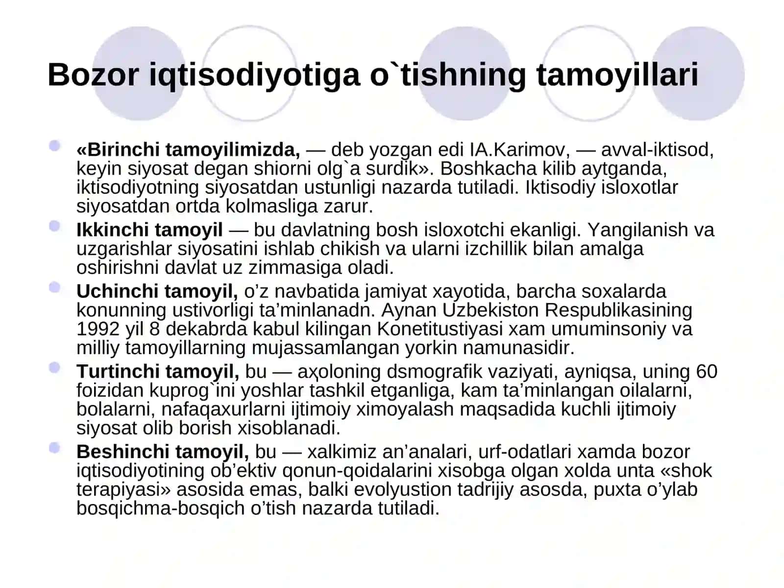 O'zbekistonining o'z sitiqlol va taraqqiyot yo'li 4