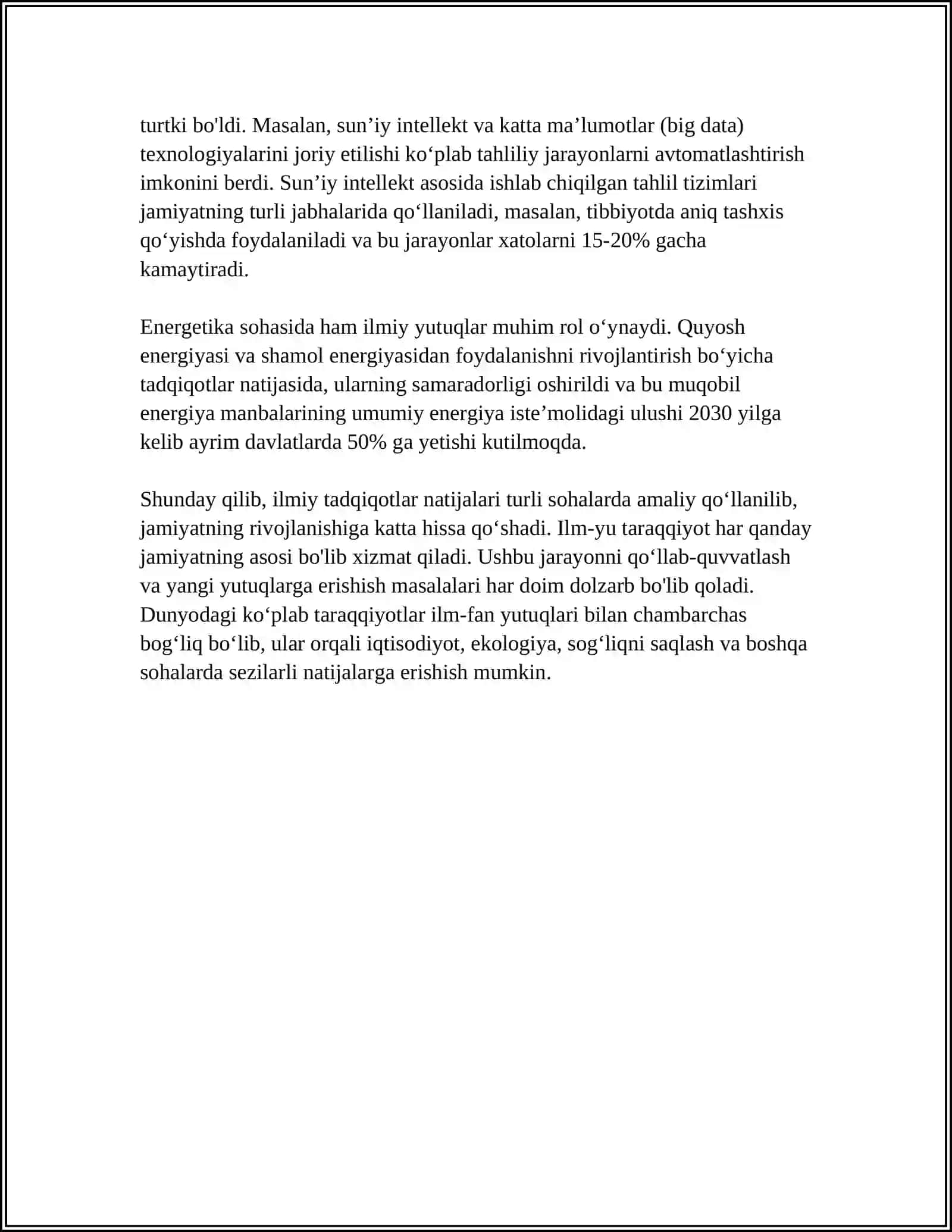 ILMIY TADQIQOT ISHLARI NATIJALARINI JORIY ETISH ULARNING SAMARADORLIK MEZONLARI 4