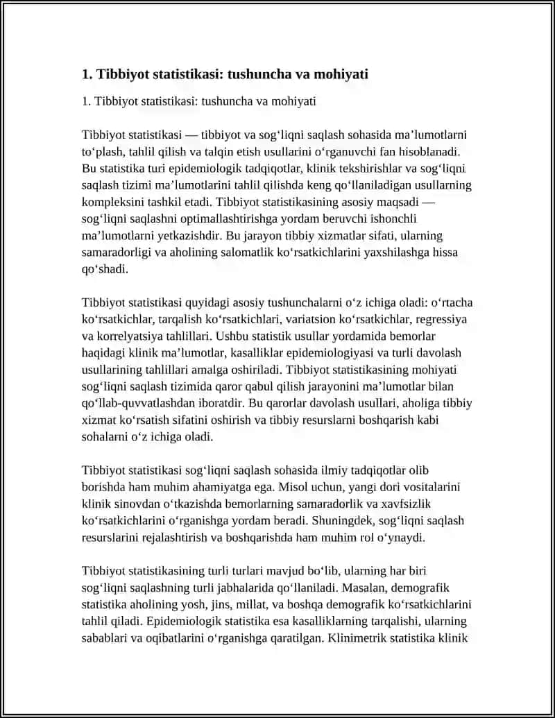 Tibbiyot Statistikasi va Uning Sogʻliqni Saqlashdagi Ahamiyati 4