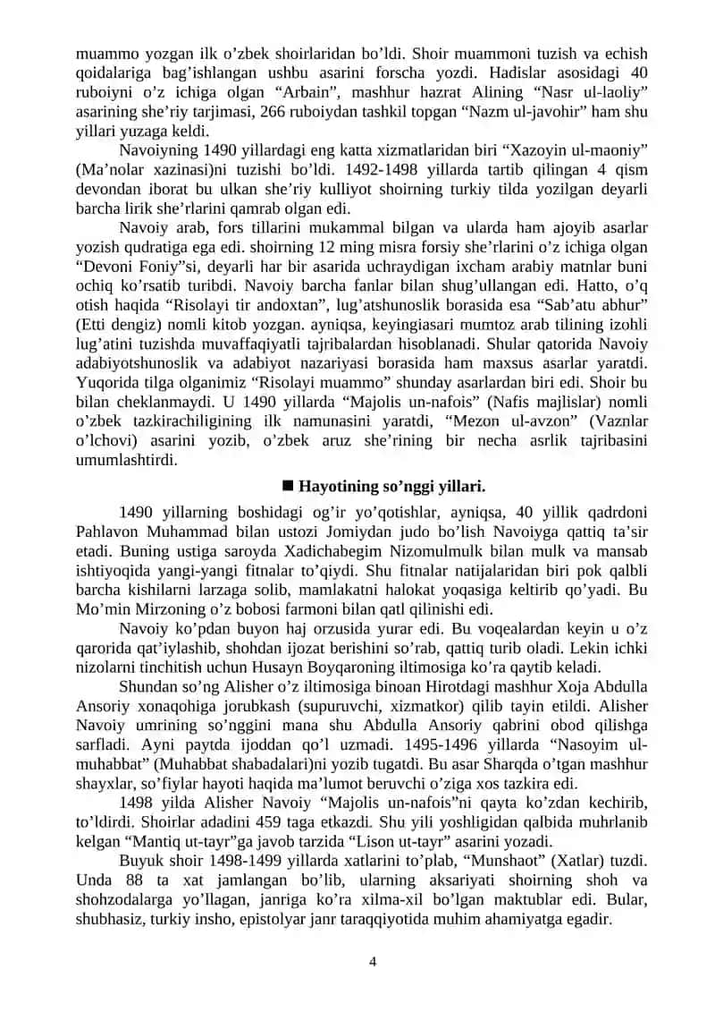 Alisher  Navoiyning hayoti va ijodi referat 4