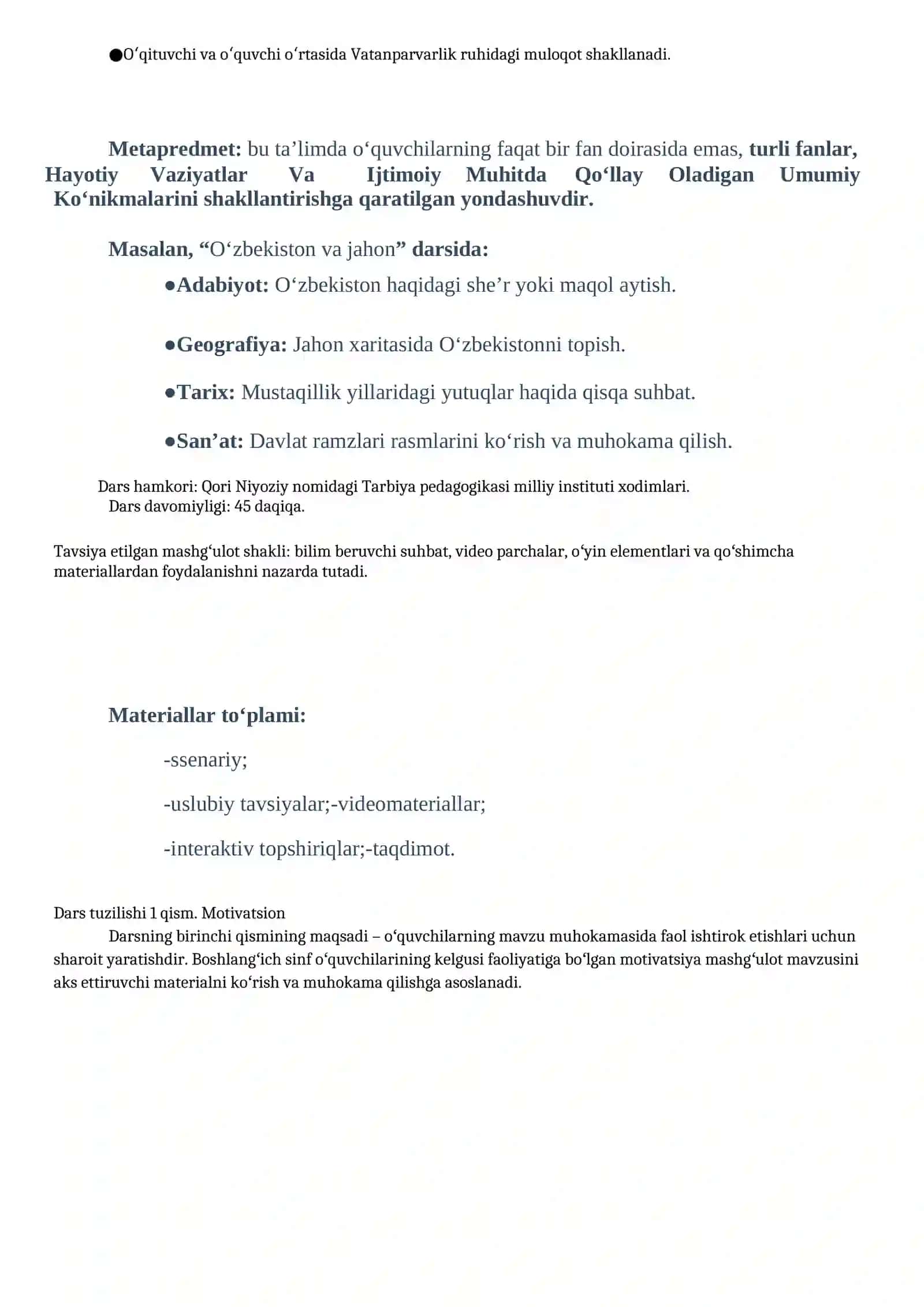 O'ZBEKISTON VA JAHON 4