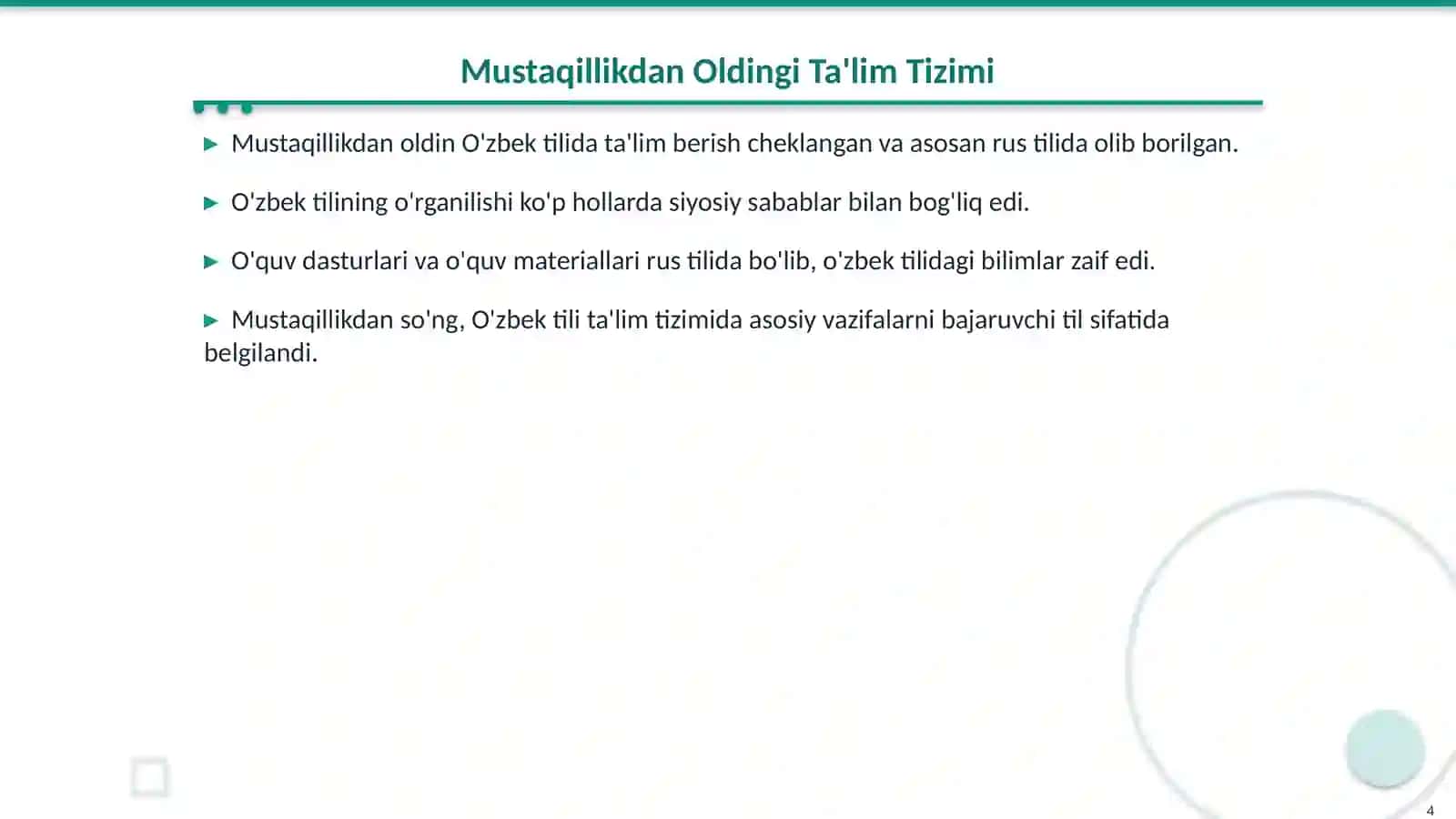 Mustaqillik Davrida O'zbek (Ona) Tili Ta'limi 4