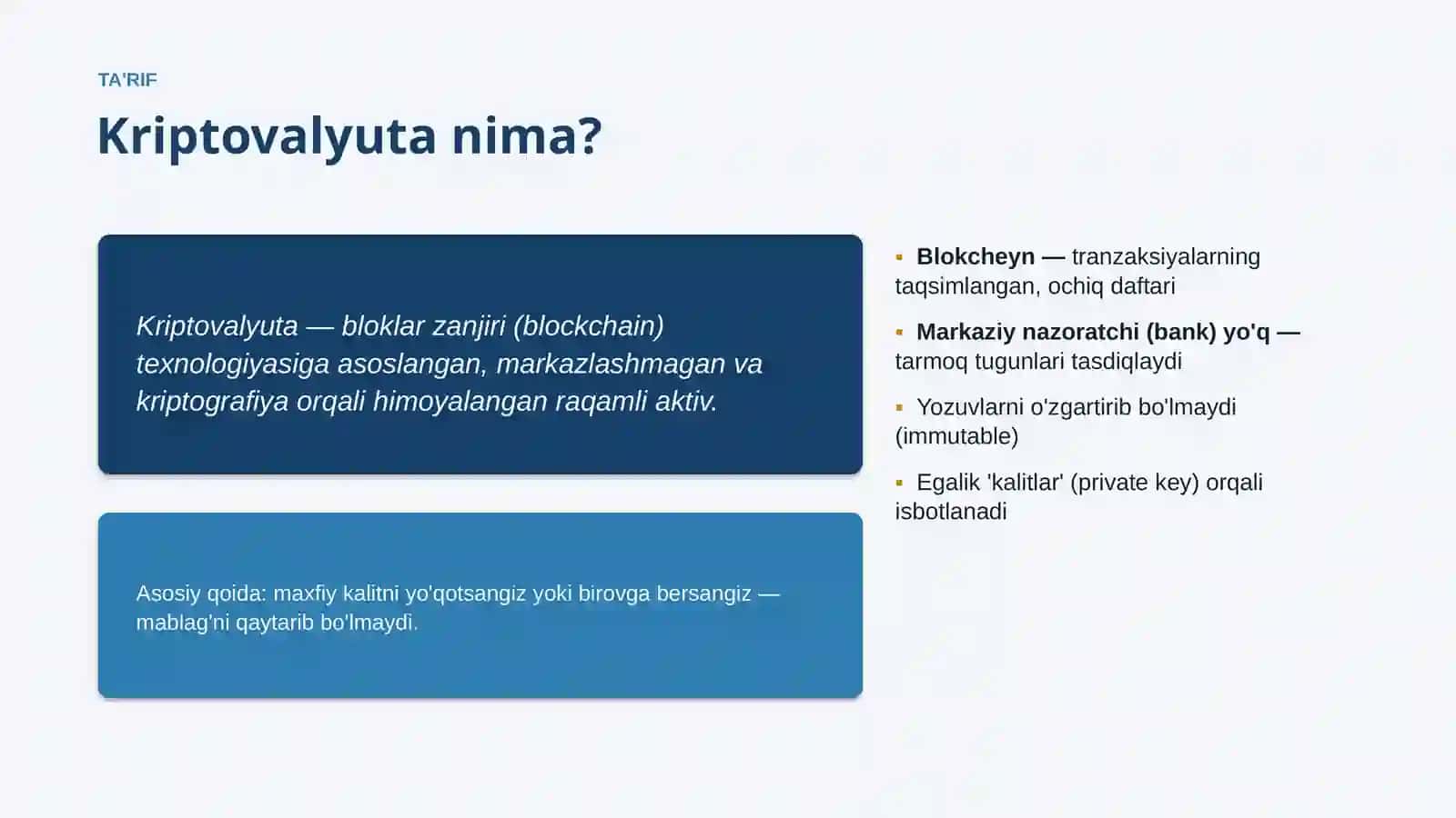 Kriptovalyuta Metodlari, Usullari va Xavfsiz Foydalanish Asoslari 4