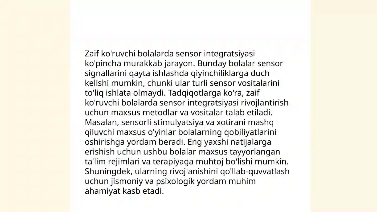 Ko'zi ojiz va zaif ko'ruvchi bolalarda birlamchi va ikkilamchi nuqsonlar 4