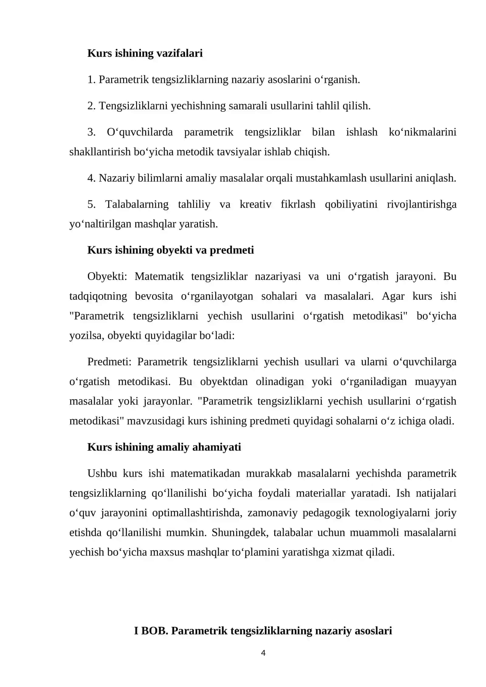 Parametrik tengsizliklarni yechish usullarini o'rgatish metodikasi 4