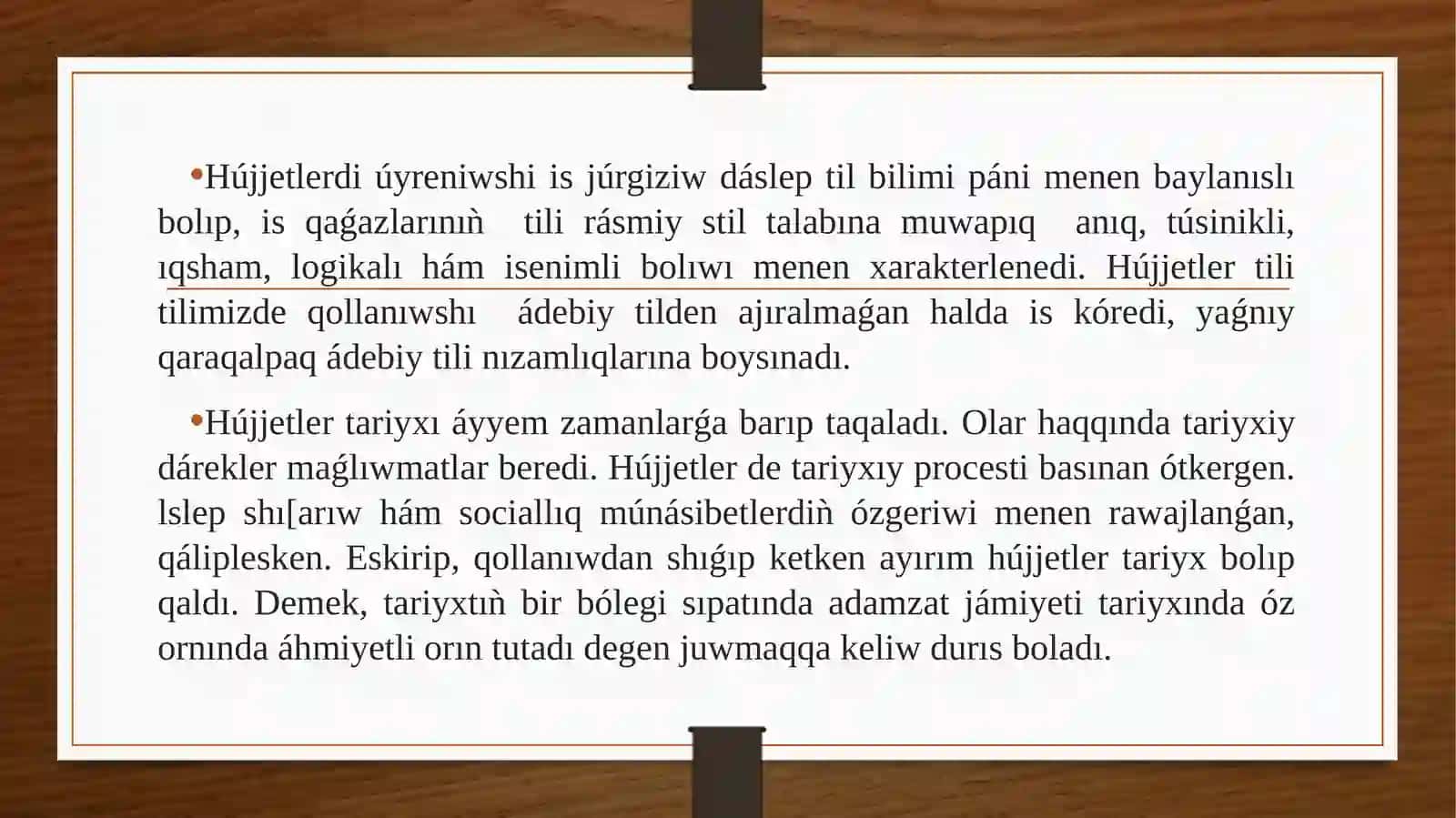 Akademiyalıq jazıw. Jazba hám awızeki stil hám onıǹ  ózgeshelikleri. Ólshem túsinigi 4
