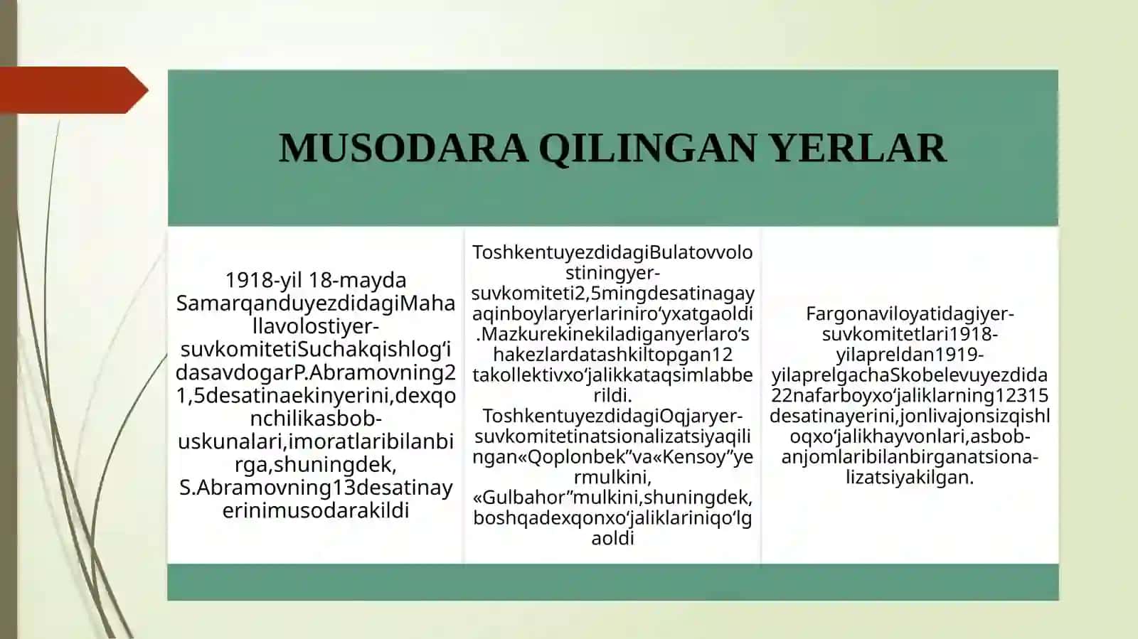 Turkistonda agrar sohada gi munosabatlar, paxtachilik va u bilan bog`liq sanoat korxonalarining faoliyati 4