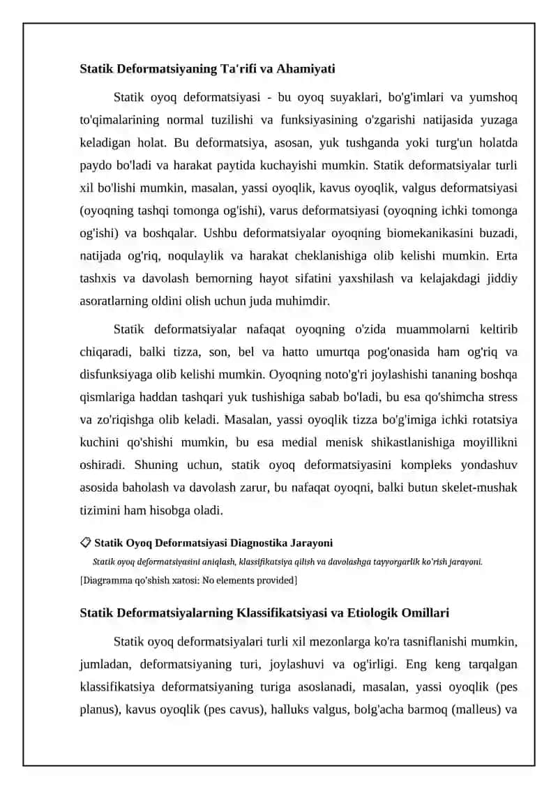 Oyoq panjasi statik deformatsiyasi 4