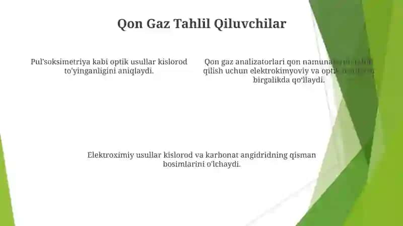 Qon gazlarini va yetishmovchilikni aniqlash usullari 4