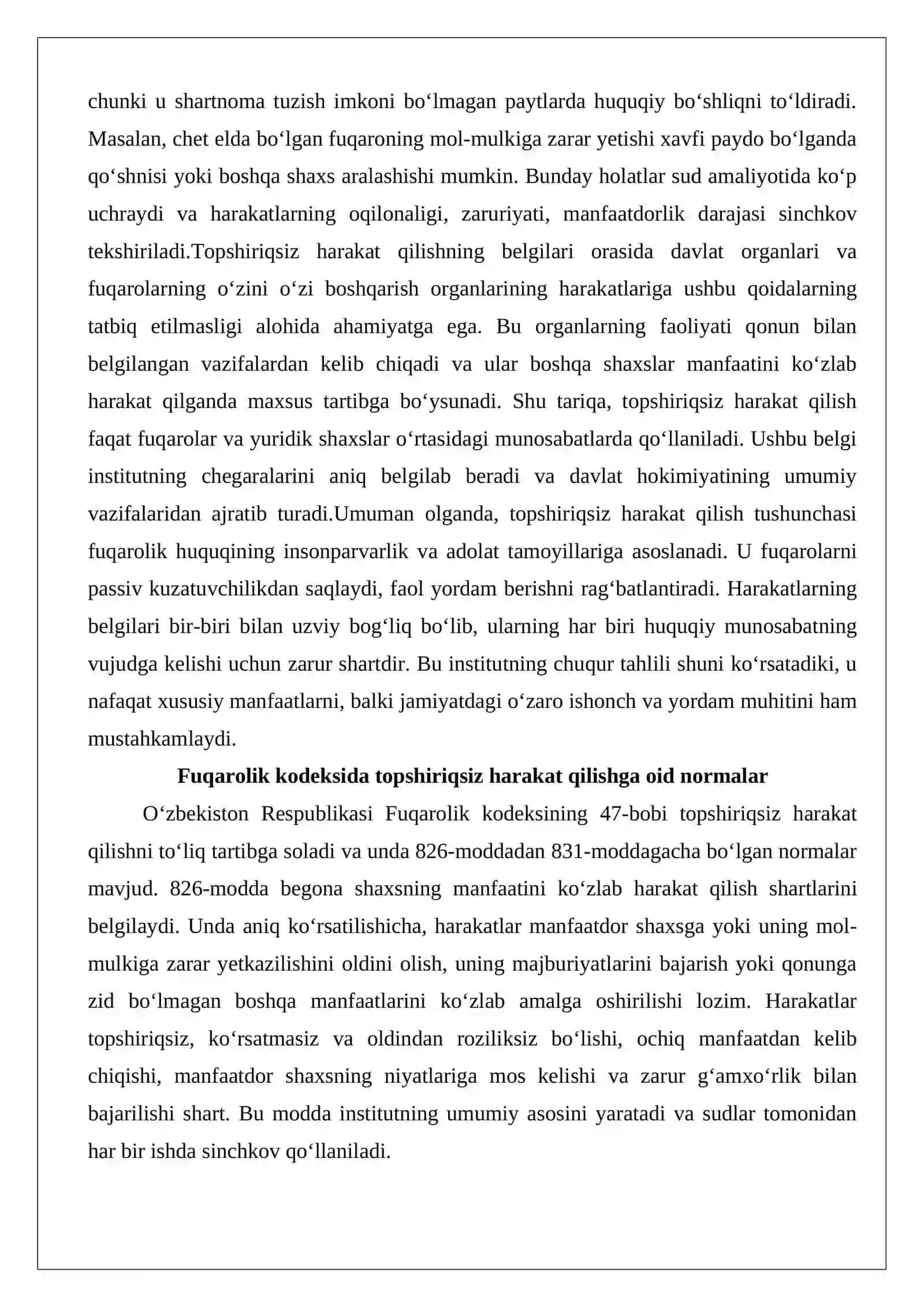 Topshiriqsiz harakat qilishda xarajatlarni qoplash va javobgarlik masalalari 4