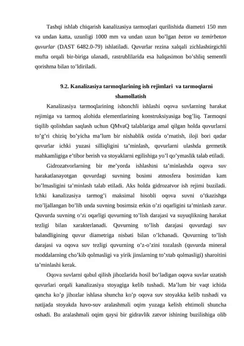 Binolarning kanalizasiya tarmoqlari 4
