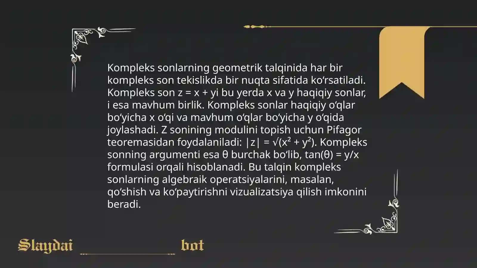 Kompleks sonlar va ular ustida amallar 4
