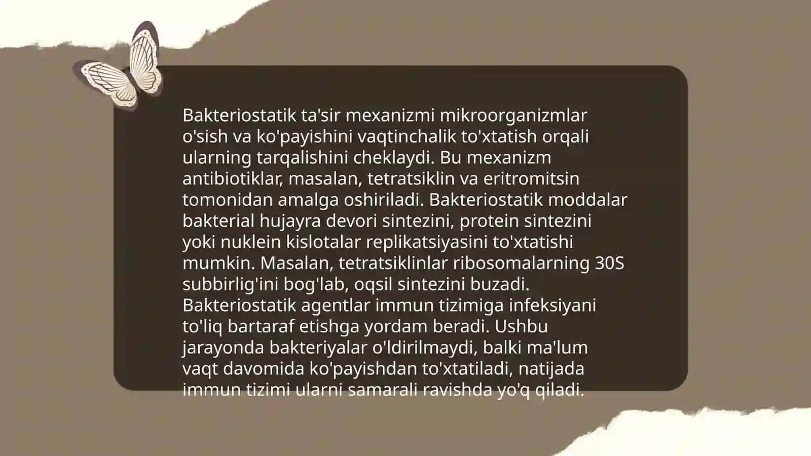 Sulfanilamid preparatlarning bakteriostatik ta'sir mexanizmi 4