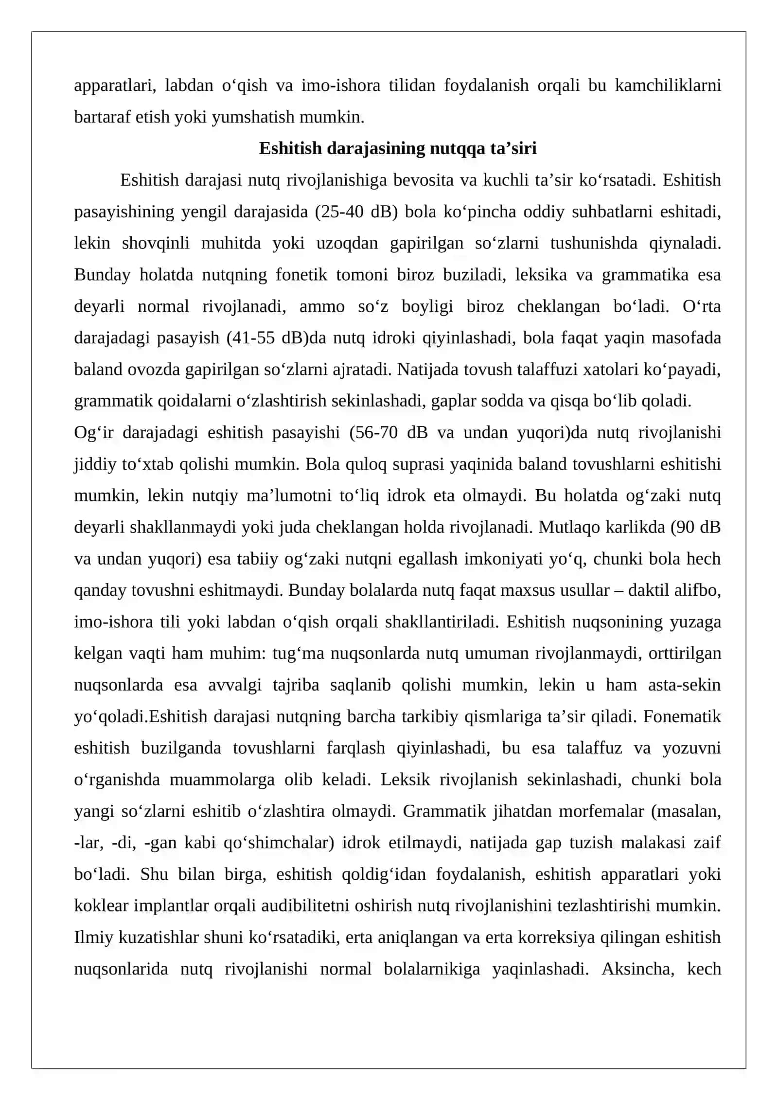 Eshitishida nuqsoni bo‘lgan bolalar maktabida nutq o‘stirish darslarini kuzatish 4