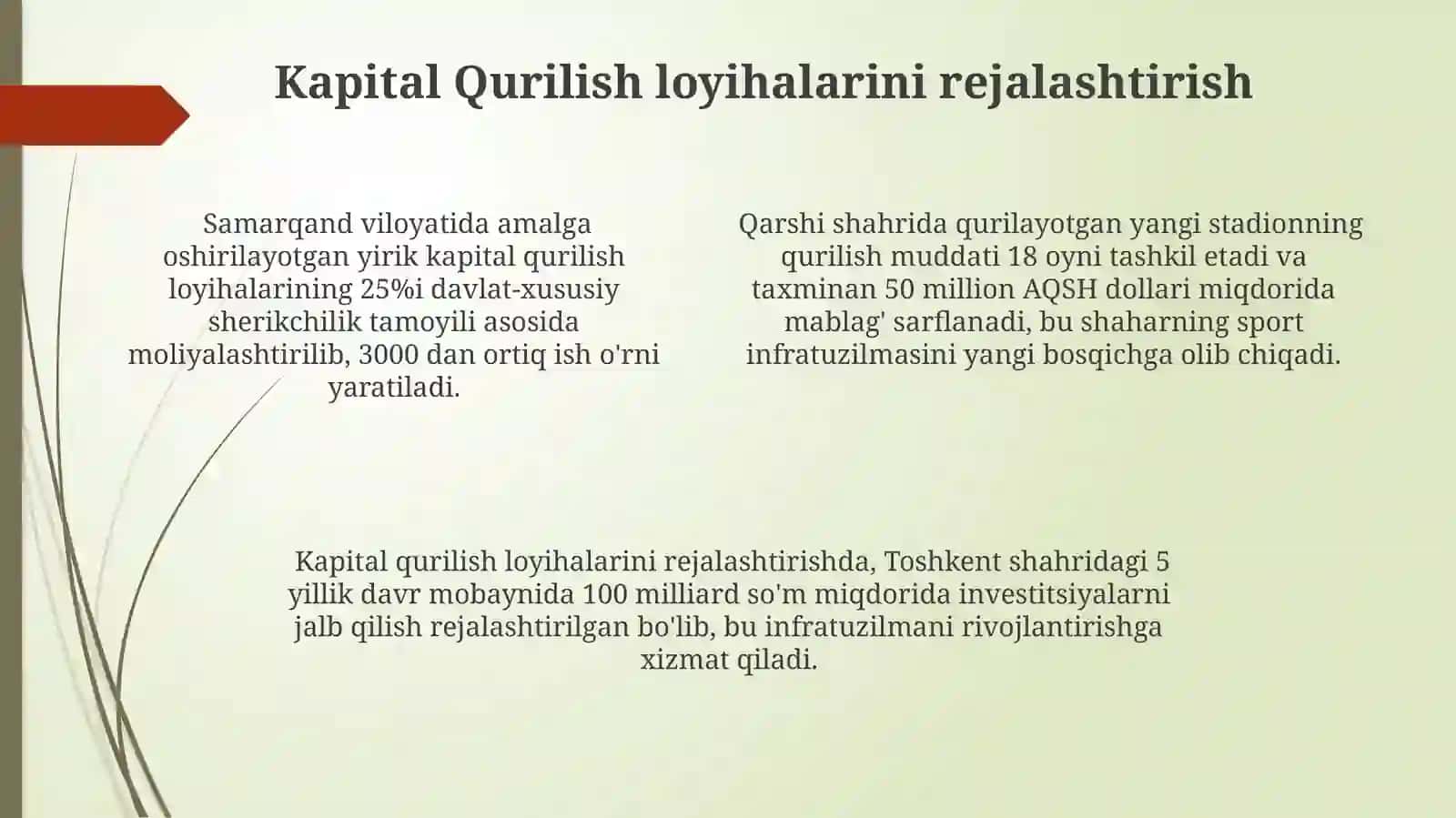 Kapitalqurilishvakapitalqo’yilmalar. «Qurilishindustriya»situshunchasi 4