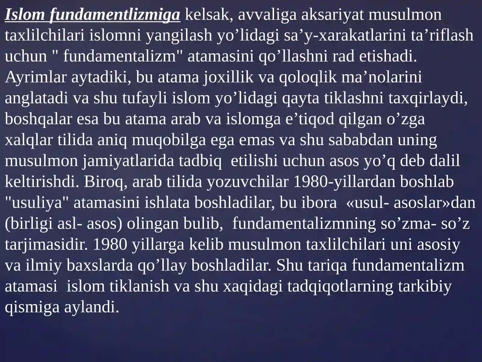 Diniy mutaassiblik va dindorlik 4