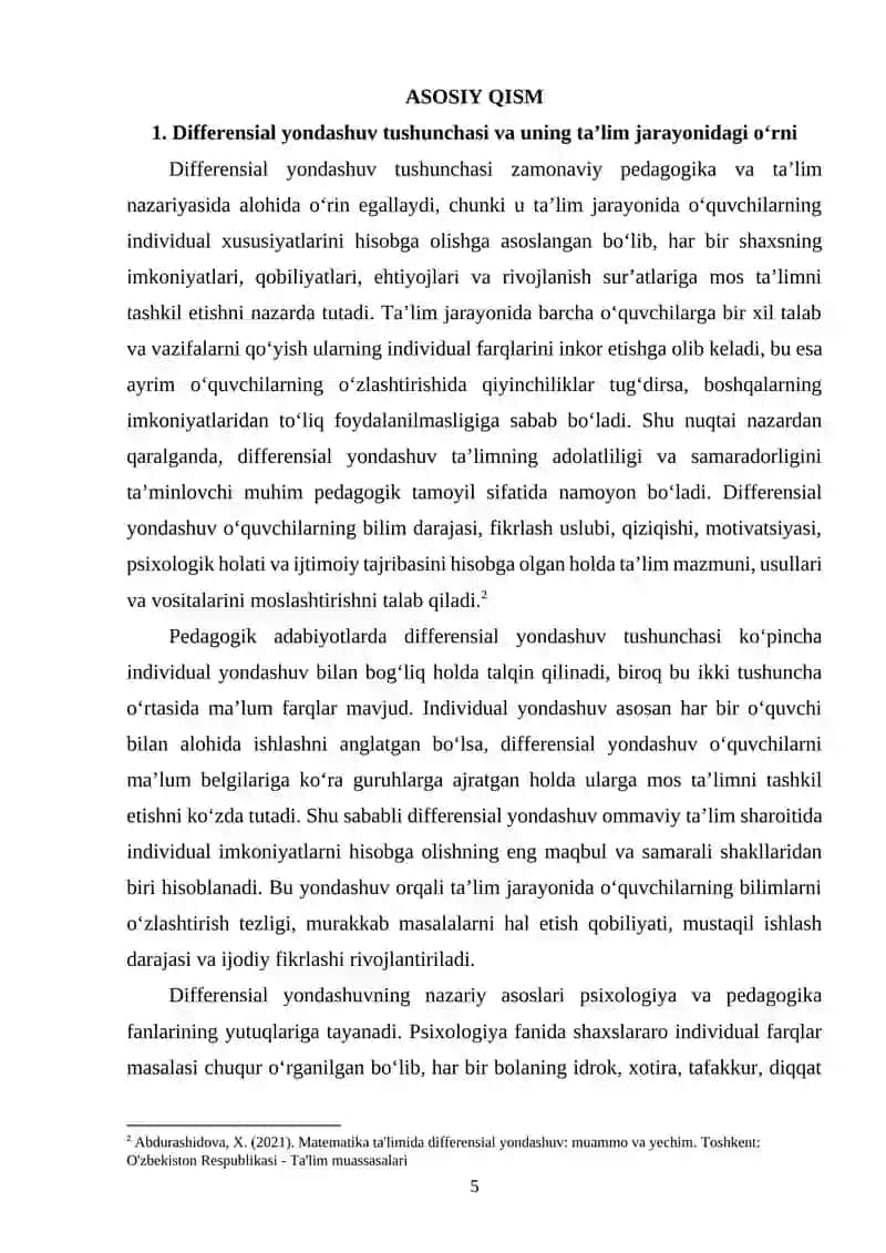 Matematika darslarida differensial yondashuvning ahamiyati 4