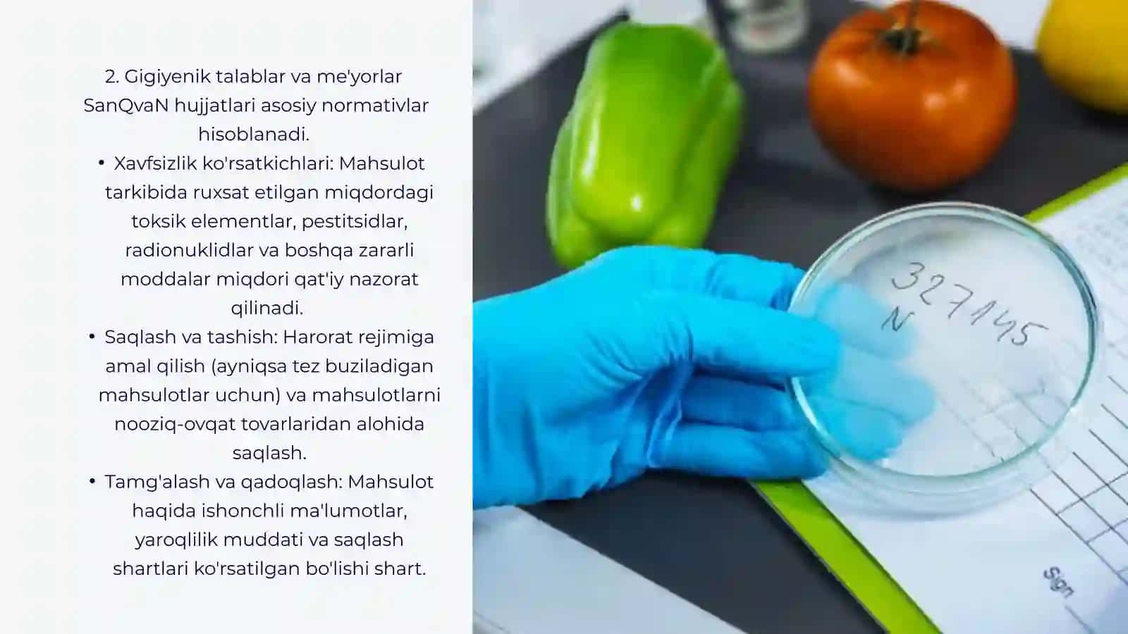 Ovqat mahsulotlarini sifatini gigiyenik baholash 4
