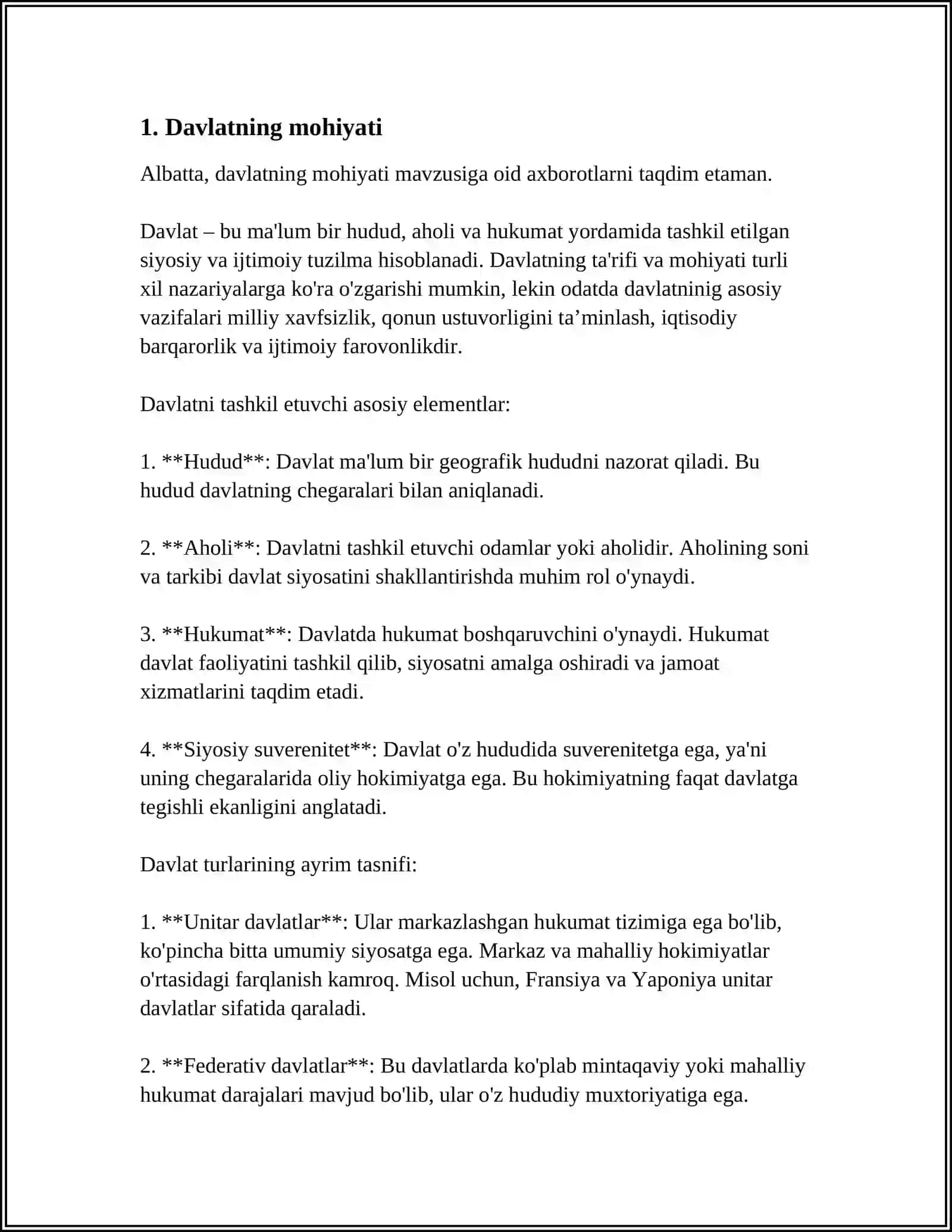 DAVLATNING BELGILARI,TIPLARI VA FUNKSIYALARI 4