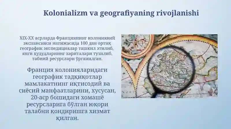 Fransiyada geografiyning rivojlanish xususiyatlari haqida 4