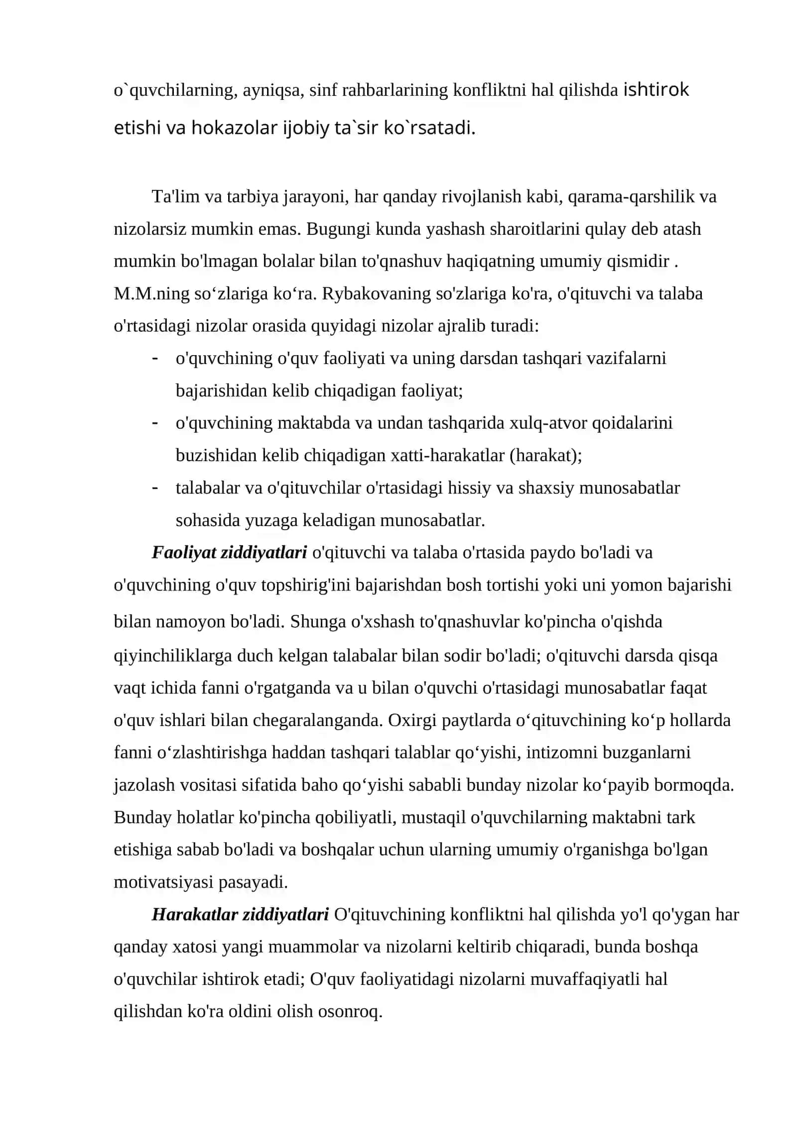Boshlang'ich ta'lim pedagogikasida ziddiyatli vaziyatlarni hal qilish pedagogik kompetensiyasi 4
