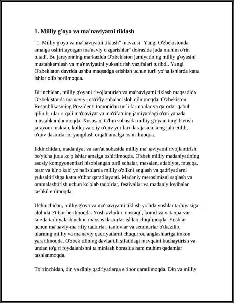 Yangi O'zbekistonda amalga oshirilayotgan ma'naviy o'zgarishlar 4
